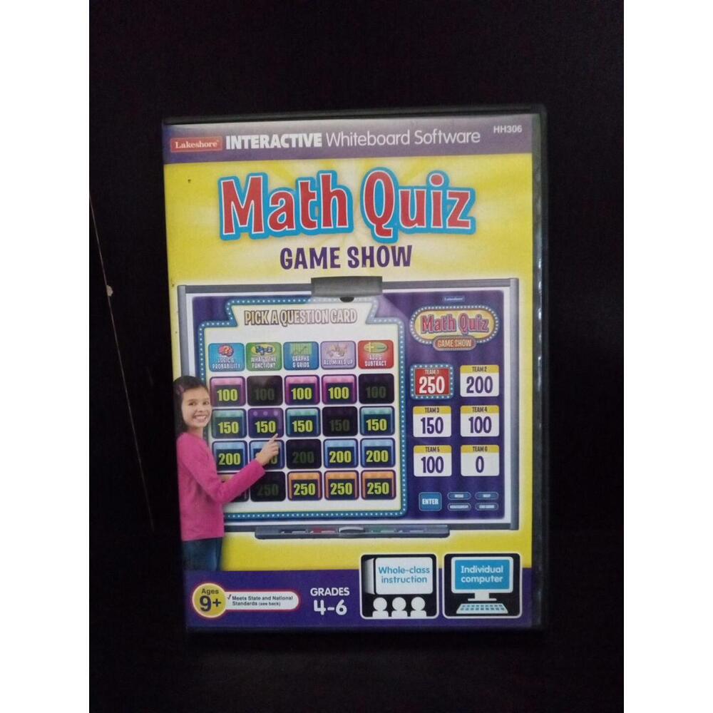 Lakeshore Interactive Math Quiz Game Show - Grades 4-6 Teaching CD-ROM ~ #174h